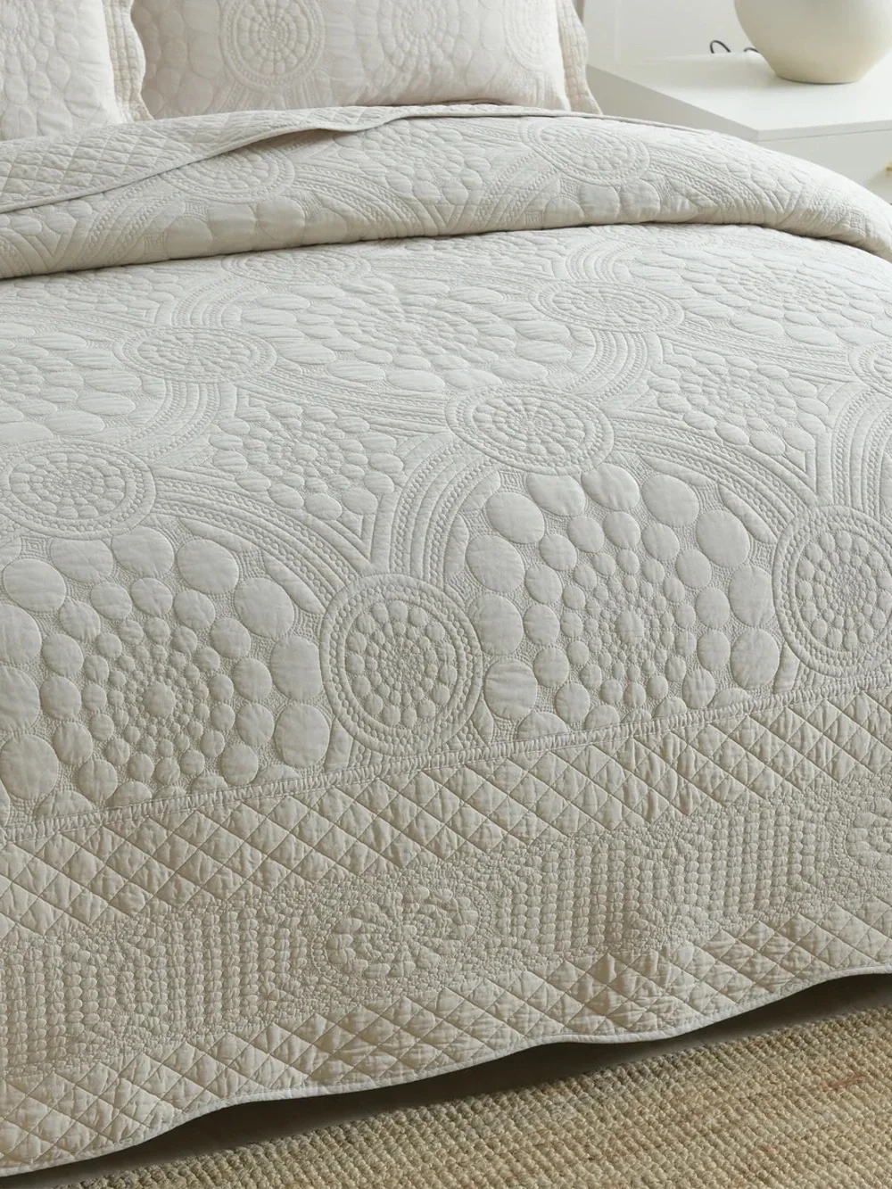 3 PIECE 100% COTTON QUILT SET, OVERSIZED LIGHTWEIGHT QUILTED BEDSPREAD